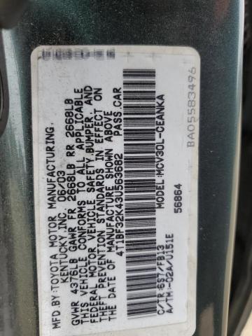 Photo 11 VIN: 4T1BF32K43U563682 - TOYOTA CAMRY 