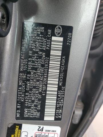 Photo 11 VIN: 4T1BF32K46U626302 - TOYOTA CAMRY LE 