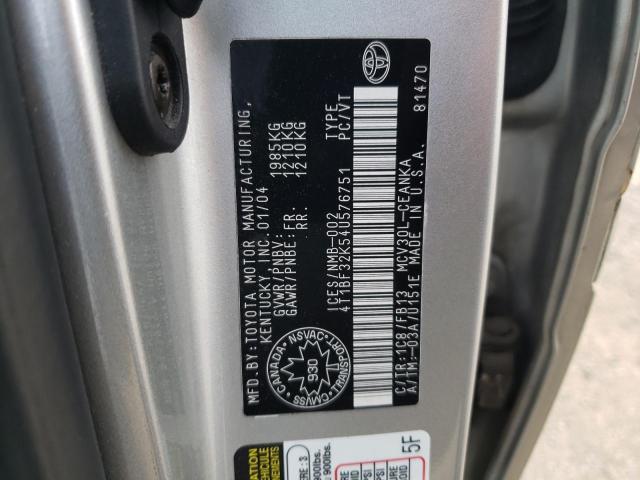 Photo 11 VIN: 4T1BF32K54U576751 - TOYOTA CAMRY LE 