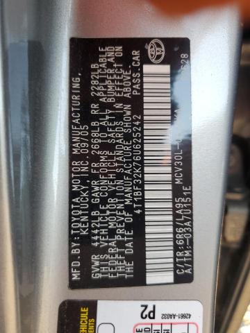 Photo 11 VIN: 4T1BF32K76U625242 - TOYOTA CAMRY LE 