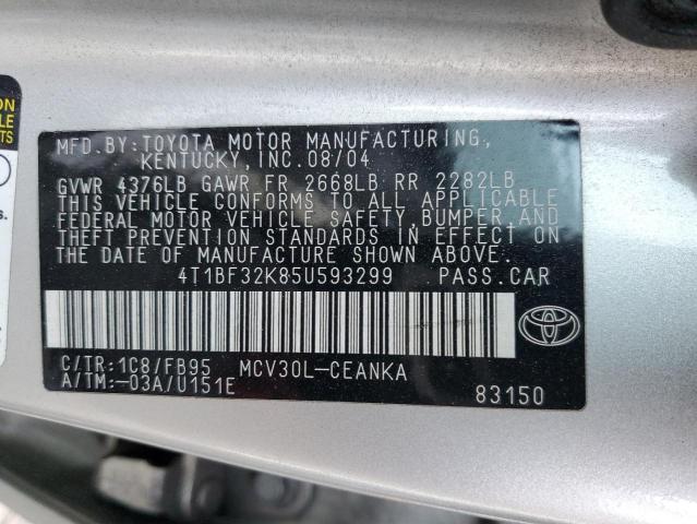 Photo 12 VIN: 4T1BF32K85U593299 - TOYOTA CAMRY 