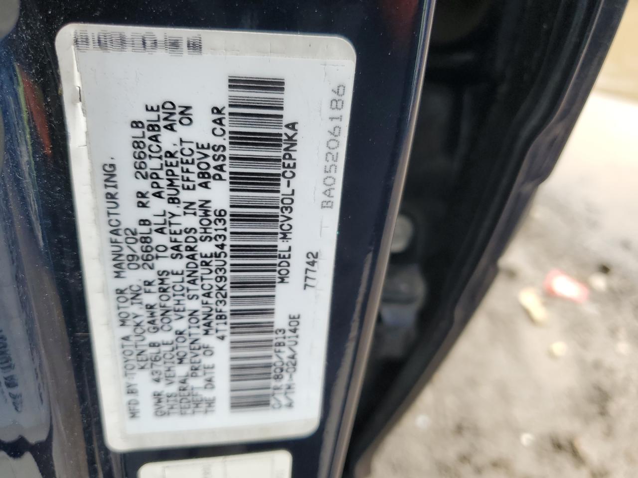 Photo 11 VIN: 4T1BF32K93U543136 - TOYOTA CAMRY 