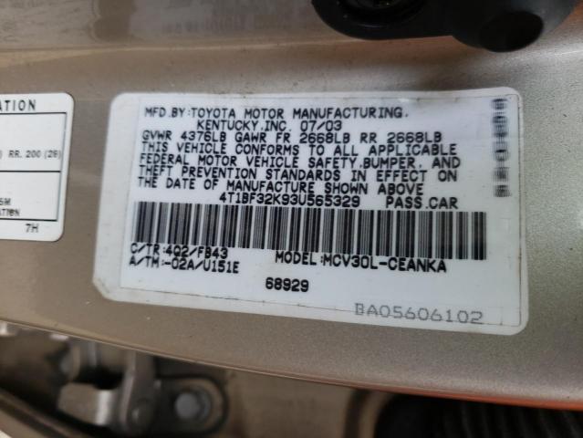 Photo 9 VIN: 4T1BF32K93U565329 - TOYOTA CAMRY LE 