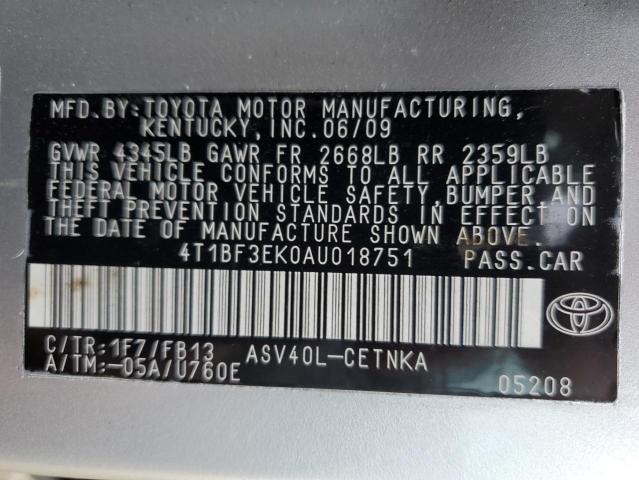 Photo 11 VIN: 4T1BF3EK0AU018751 - TOYOTA CAMRY BASE 