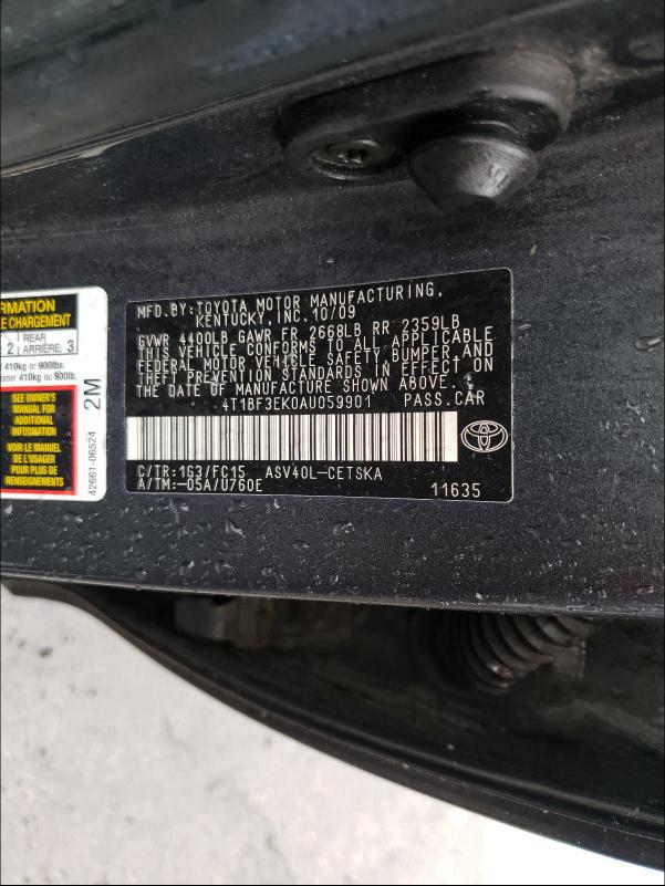 Photo 9 VIN: 4T1BF3EK0AU059901 - TOYOTA CAMRY 