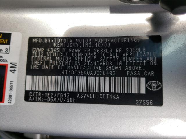 Photo 9 VIN: 4T1BF3EK0AU070493 - TOYOTA CAMRY BASE 