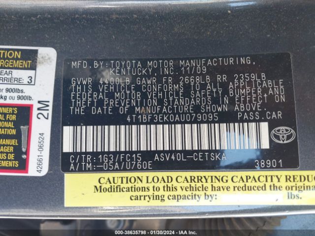 Photo 8 VIN: 4T1BF3EK0AU079095 - TOYOTA CAMRY 