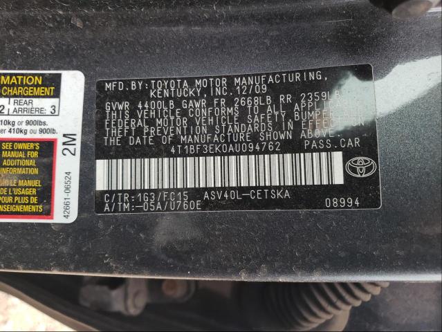 Photo 9 VIN: 4T1BF3EK0AU094762 - TOYOTA CAMRY BASE 