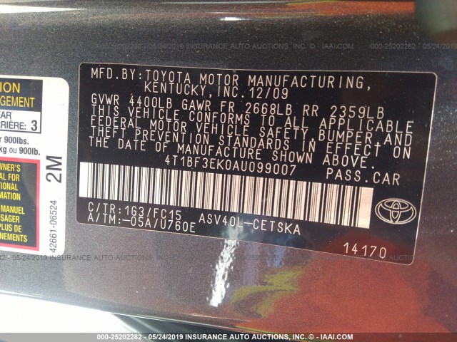 Photo 8 VIN: 4T1BF3EK0AU099007 - TOYOTA CAMRY 