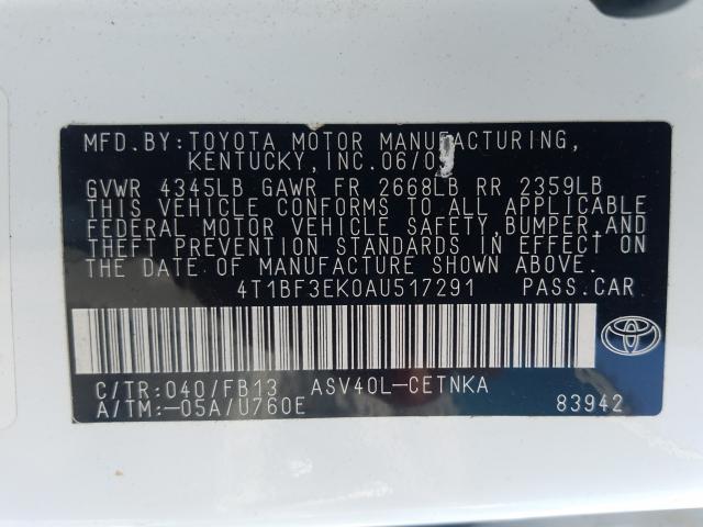 Photo 9 VIN: 4T1BF3EK0AU517291 - TOYOTA CAMRY BASE 