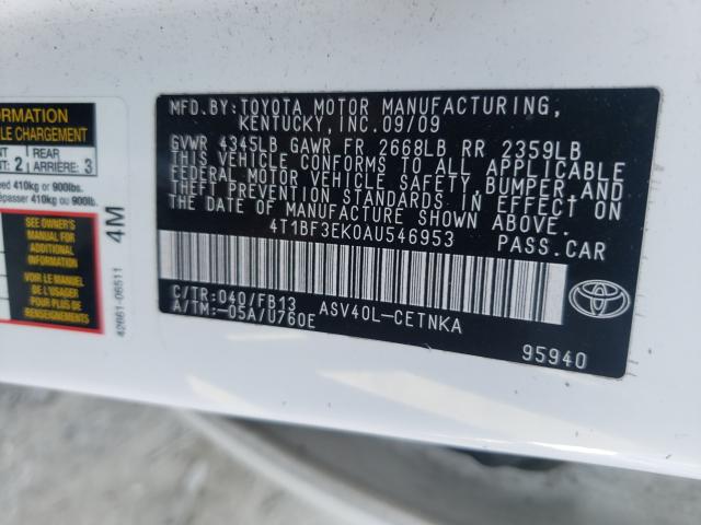 Photo 9 VIN: 4T1BF3EK0AU546953 - TOYOTA CAMRY BASE 