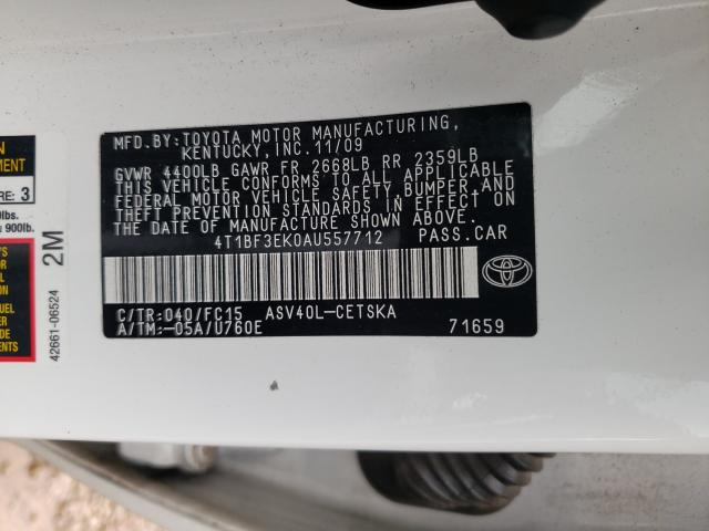 Photo 9 VIN: 4T1BF3EK0AU557712 - TOYOTA CAMRY BASE 