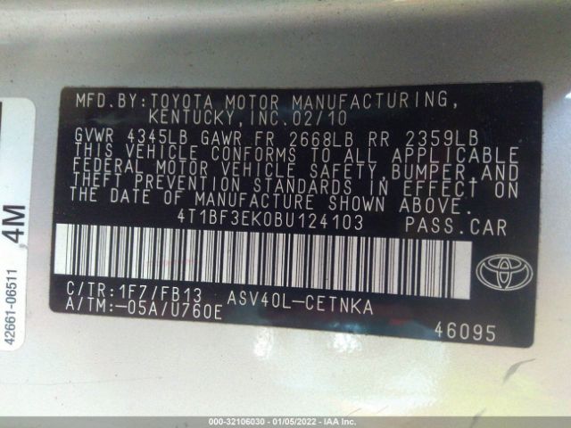 Photo 8 VIN: 4T1BF3EK0BU124103 - TOYOTA CAMRY 