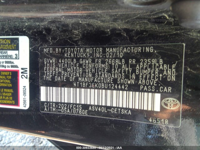 Photo 8 VIN: 4T1BF3EK0BU124442 - TOYOTA CAMRY 