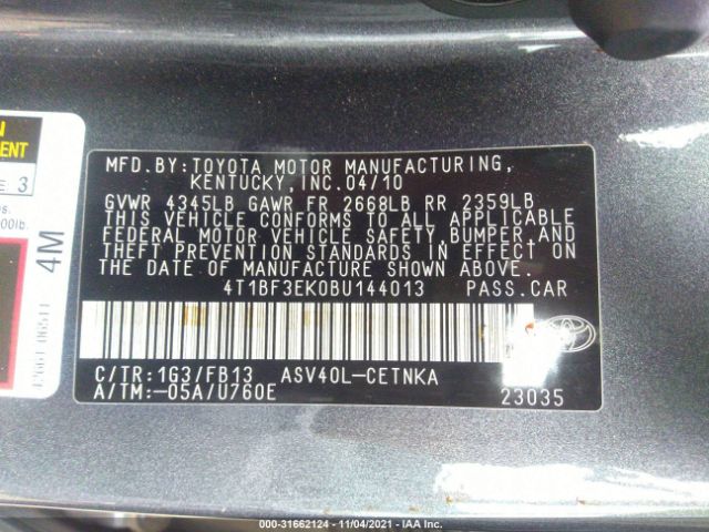 Photo 8 VIN: 4T1BF3EK0BU144013 - TOYOTA CAMRY 