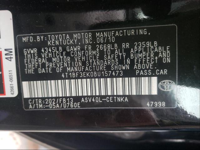 Photo 9 VIN: 4T1BF3EK0BU157473 - TOYOTA CAMRY BASE 