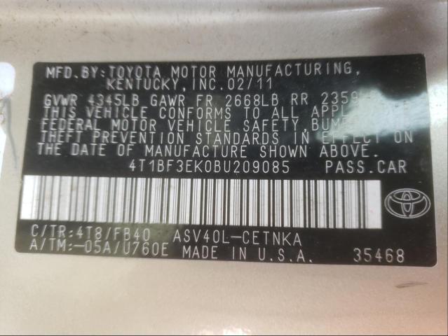 Photo 9 VIN: 4T1BF3EK0BU209085 - TOYOTA CAMRY BASE 