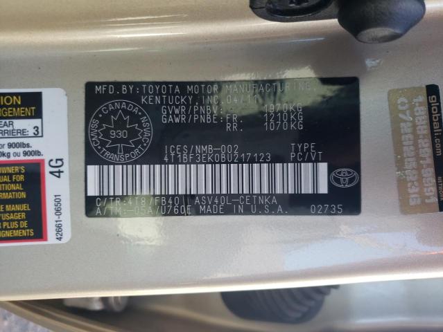 Photo 12 VIN: 4T1BF3EK0BU217123 - TOYOTA CAMRY BASE 