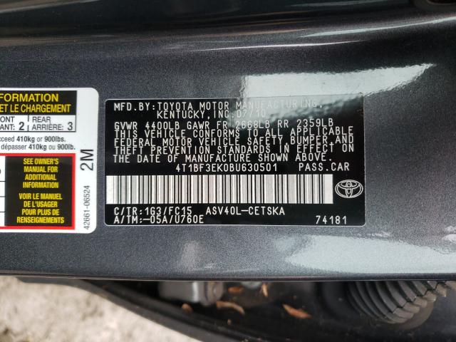 Photo 9 VIN: 4T1BF3EK0BU630501 - TOYOTA CAMRY BASE 