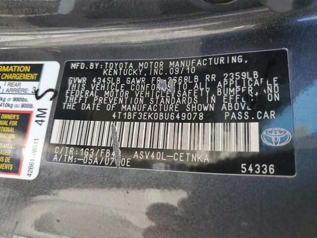 Photo 11 VIN: 4T1BF3EK0BU649078 - TOYOTA CAMRY BASE 