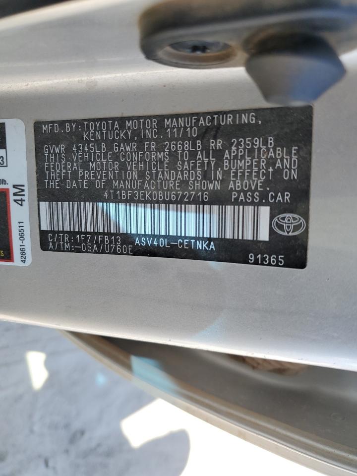 Photo 11 VIN: 4T1BF3EK0BU672716 - TOYOTA CAMRY 