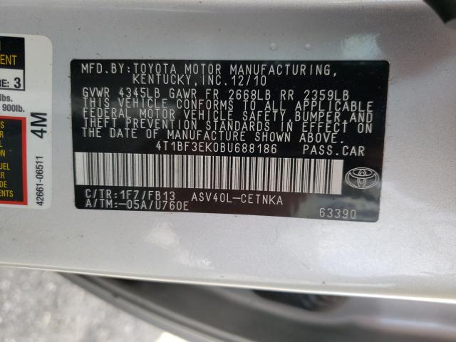 Photo 9 VIN: 4T1BF3EK0BU688186 - TOYOTA CAMRY BASE 