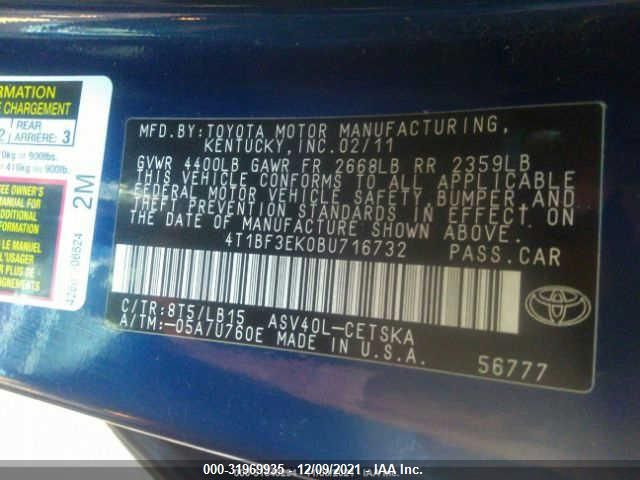 Photo 8 VIN: 4T1BF3EK0BU716732 - TOYOTA CAMRY 