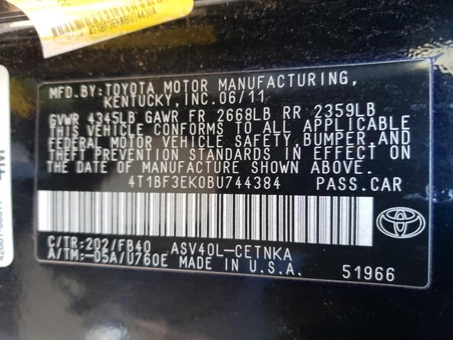 Photo 9 VIN: 4T1BF3EK0BU744384 - TOYOTA CAMRY BASE 