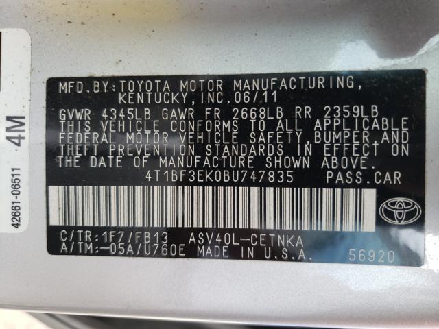 Photo 9 VIN: 4T1BF3EK0BU747835 - TOYOTA CAMRY BASE 