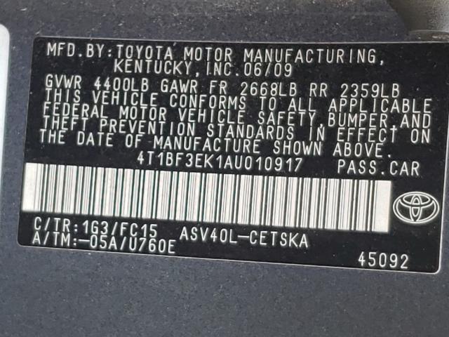 Photo 9 VIN: 4T1BF3EK1AU010917 - TOYOTA CAMRY BASE 