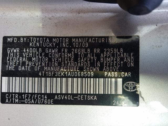 Photo 9 VIN: 4T1BF3EK1AU068509 - TOYOTA CAMRY BASE 