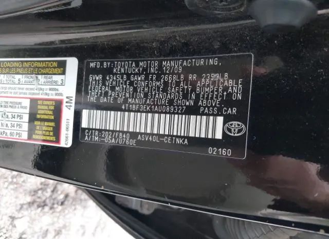 Photo 8 VIN: 4T1BF3EK1AU089327 - TOYOTA CAMRY 