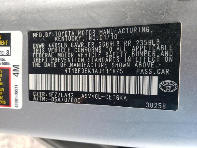 Photo 9 VIN: 4T1BF3EK1AU111875 - TOYOTA CAMRY BASE 