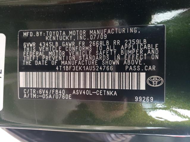 Photo 11 VIN: 4T1BF3EK1AU524766 - TOYOTA CAMRY BASE 