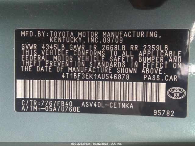 Photo 8 VIN: 4T1BF3EK1AU546878 - TOYOTA CAMRY 