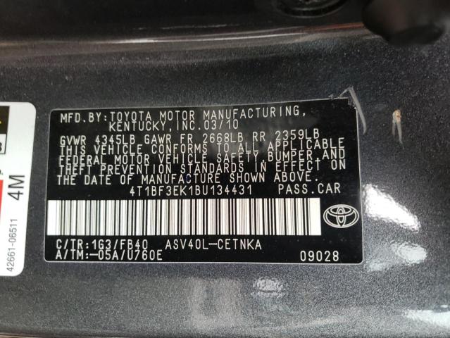 Photo 9 VIN: 4T1BF3EK1BU134431 - TOYOTA CAMRY BASE 