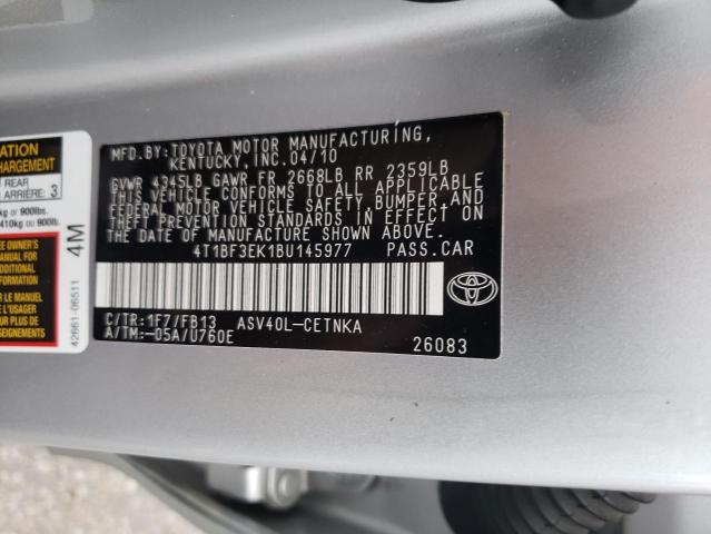 Photo 9 VIN: 4T1BF3EK1BU145977 - TOYOTA CAMRY BASE 