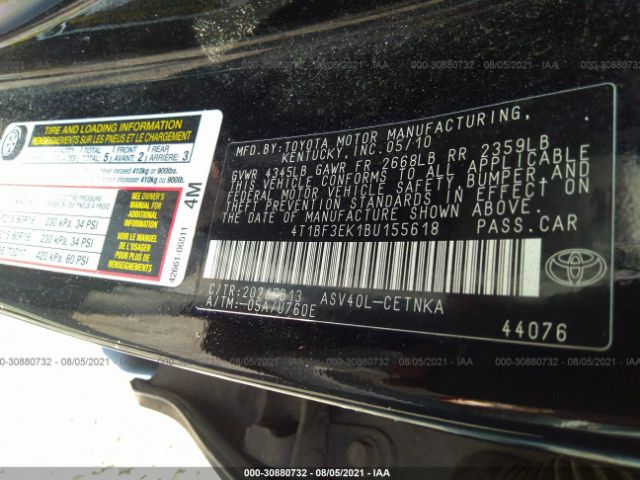 Photo 8 VIN: 4T1BF3EK1BU155618 - TOYOTA CAMRY 