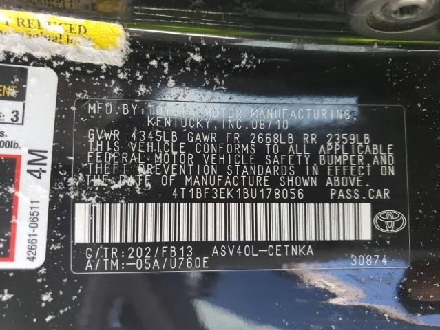 Photo 11 VIN: 4T1BF3EK1BU178056 - TOYOTA CAMRY 