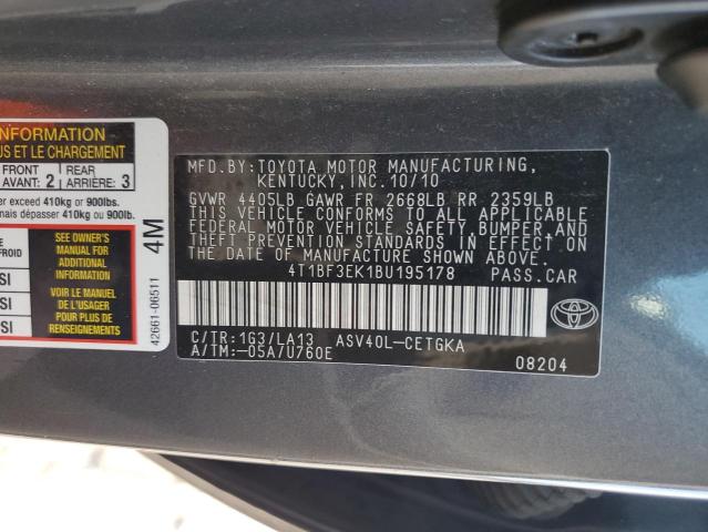 Photo 11 VIN: 4T1BF3EK1BU195178 - TOYOTA CAMRY BASE 