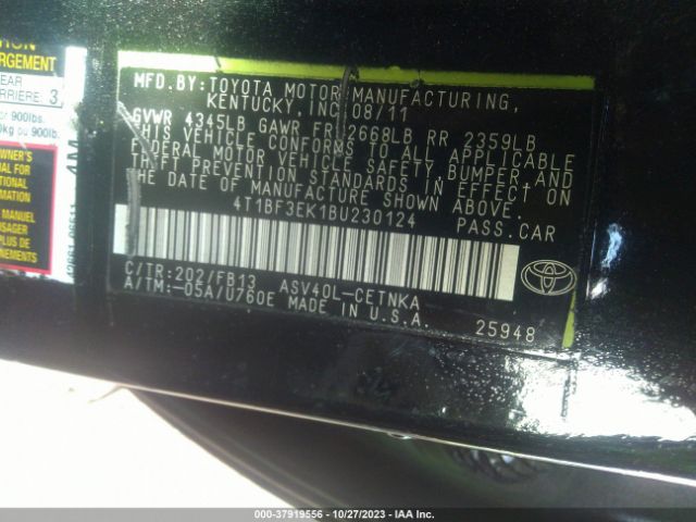 Photo 8 VIN: 4T1BF3EK1BU230124 - TOYOTA CAMRY 