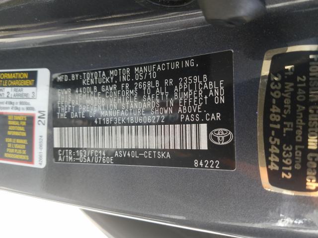 Photo 9 VIN: 4T1BF3EK1BU606272 - TOYOTA CAMRY BASE 