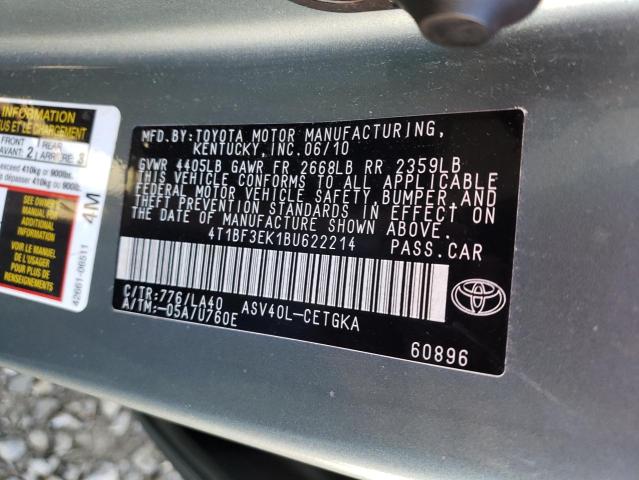 Photo 9 VIN: 4T1BF3EK1BU622214 - TOYOTA CAMRY BASE 