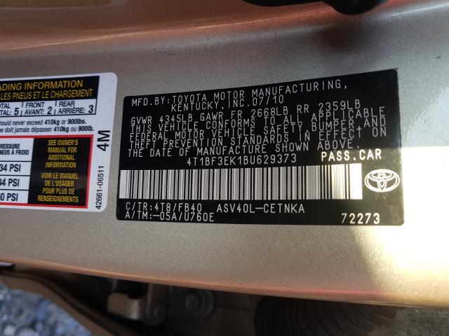 Photo 9 VIN: 4T1BF3EK1BU629373 - TOYOTA CAMRY BASE 