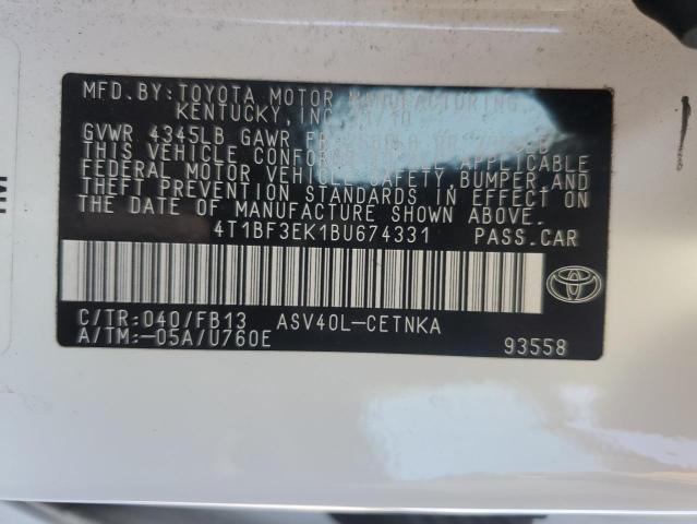 Photo 11 VIN: 4T1BF3EK1BU674331 - TOYOTA CAMRY 