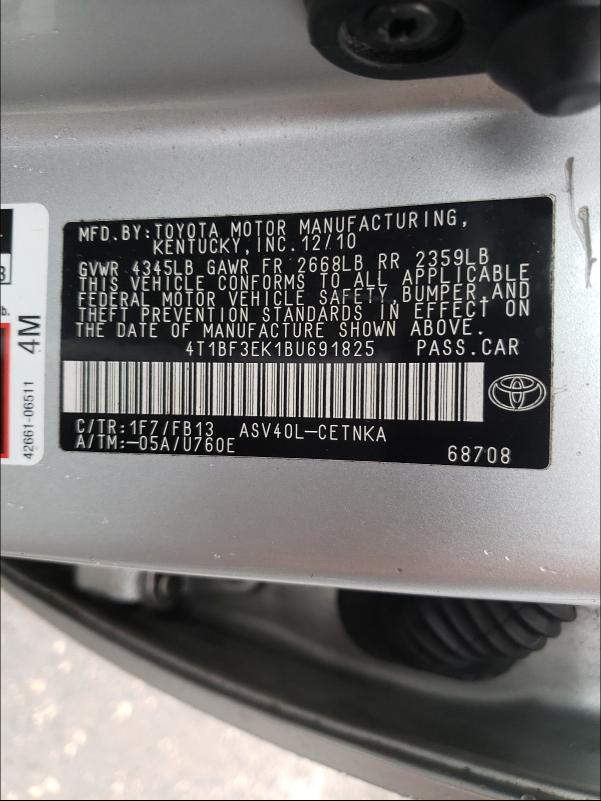 Photo 9 VIN: 4T1BF3EK1BU691825 - TOYOTA CAMRY BASE 