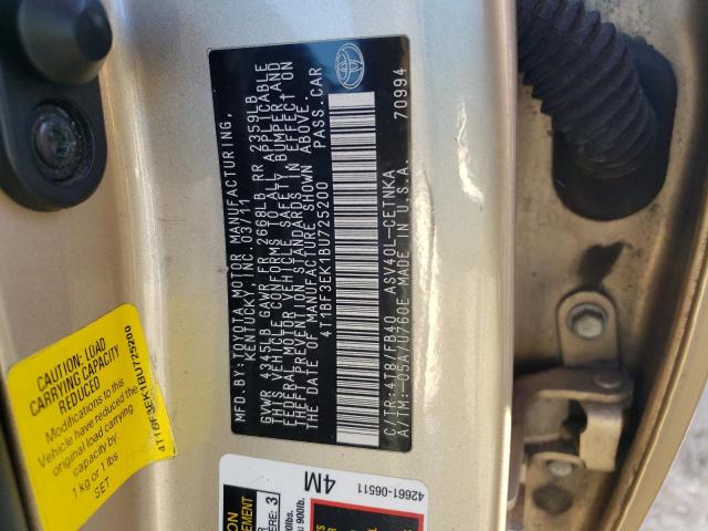 Photo 11 VIN: 4T1BF3EK1BU725200 - TOYOTA CAMRY BASE 