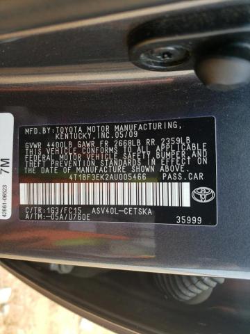 Photo 9 VIN: 4T1BF3EK2AU005466 - TOYOTA CAMRY BASE 