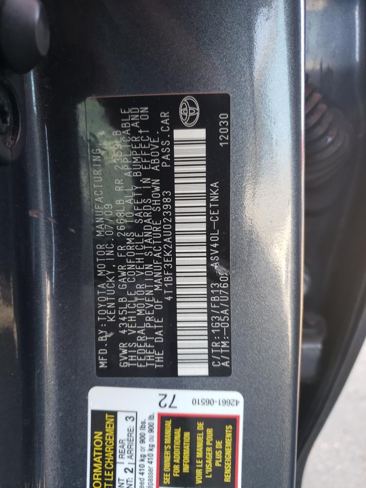 Photo 11 VIN: 4T1BF3EK2AU023983 - TOYOTA CAMRY 