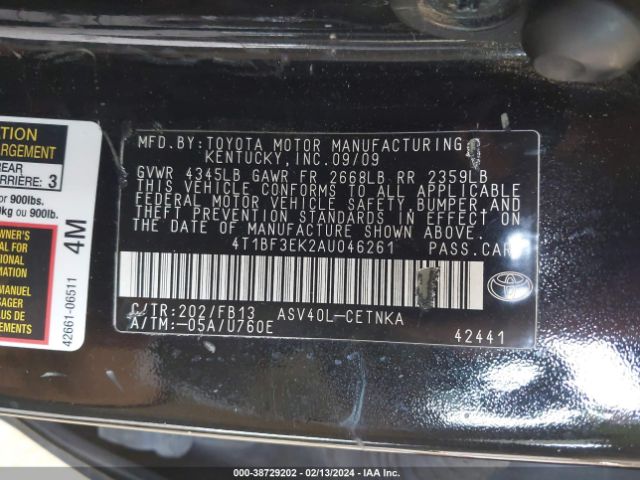 Photo 8 VIN: 4T1BF3EK2AU046261 - TOYOTA CAMRY 